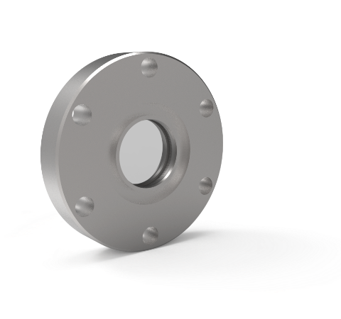 0.90 Inch View Diameter MgF2 157nm VUV Grade Window in a 304 Stn. Stl. 2.75 CF Flange