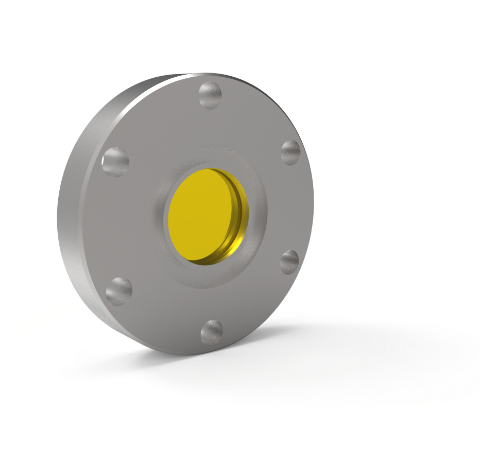 0.90 Inch View Diameter ZnSe 8-12 Micron, BBAR Coated Window in a 304 Stn. Stl. 2.75 CF Flange