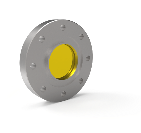 1.88 Inch View Diameter ZnSe 8-12 Micron, BBAR Coated Window in a 316 Stn. Stl. 4.50 CF Flange