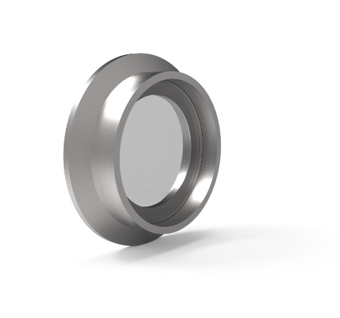 1.26 Inch View Diameter Kodial Borosilicate Glass Window, 205°C, KF40 Flange