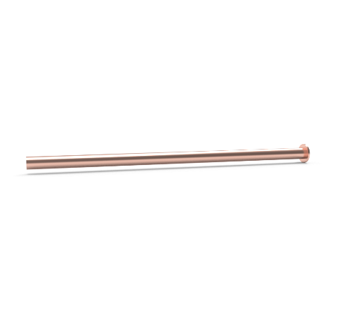 0.500 Inch Diameter, 12.0 Inch Long, Copper Pinch Off Tube, Copper Gasket for Mini 1.33CF One End